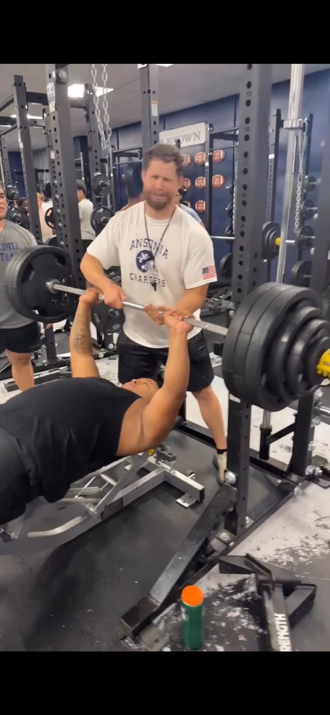 Bench coaching action shot